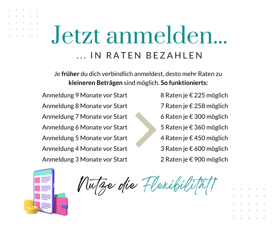 Fachfortbildung Ratenzahlung nach Anmeldemonat